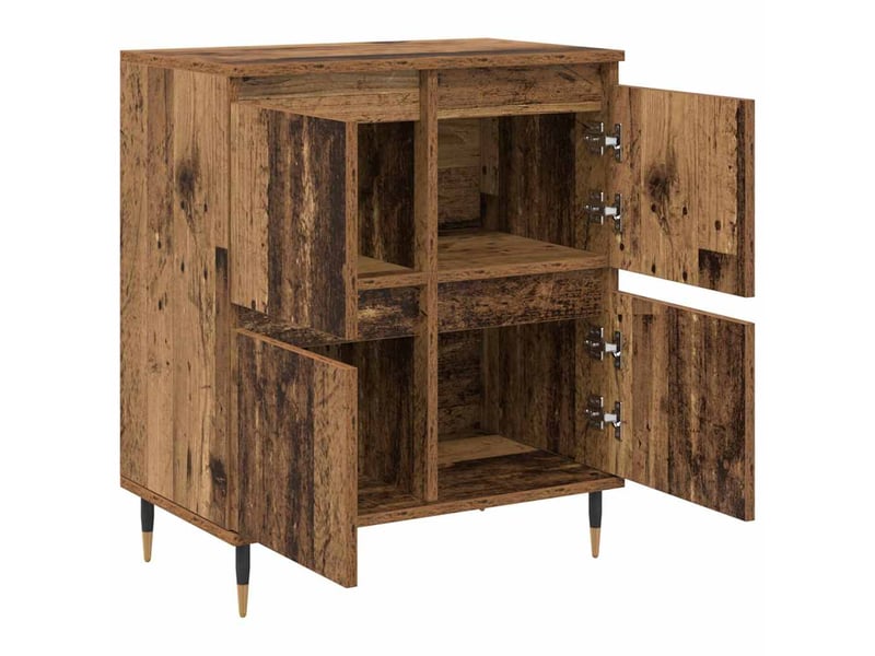  Lot de 3 armoires de rangement modernes espace de stockage 60 x 35 x 70 cm en bois ancien 02_0056046  - Conforama C