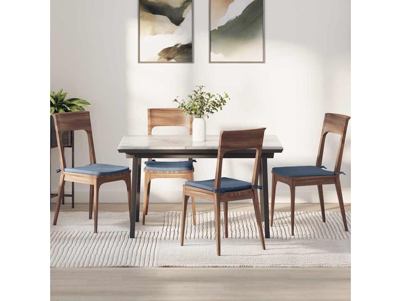  Lot de 4 coussins de siège, coussins décoratifs tissu en velours côtelé bleu cf59977  - Conforama B
