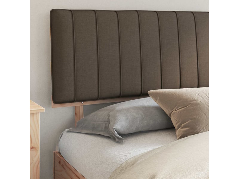  Lit double- lit adulte -  cadre de lit avec tête de lit rembourrée taupe 200 x 200 cm  - Conforama B