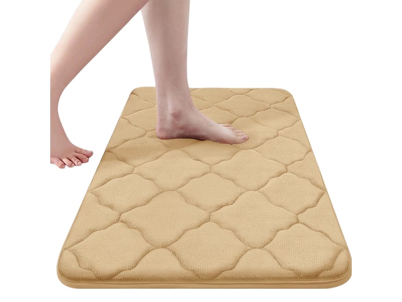  Tapis de bain en mousse à mémoire de forme antidérapant - 16 x 24 pouces - beige  - Conforama A