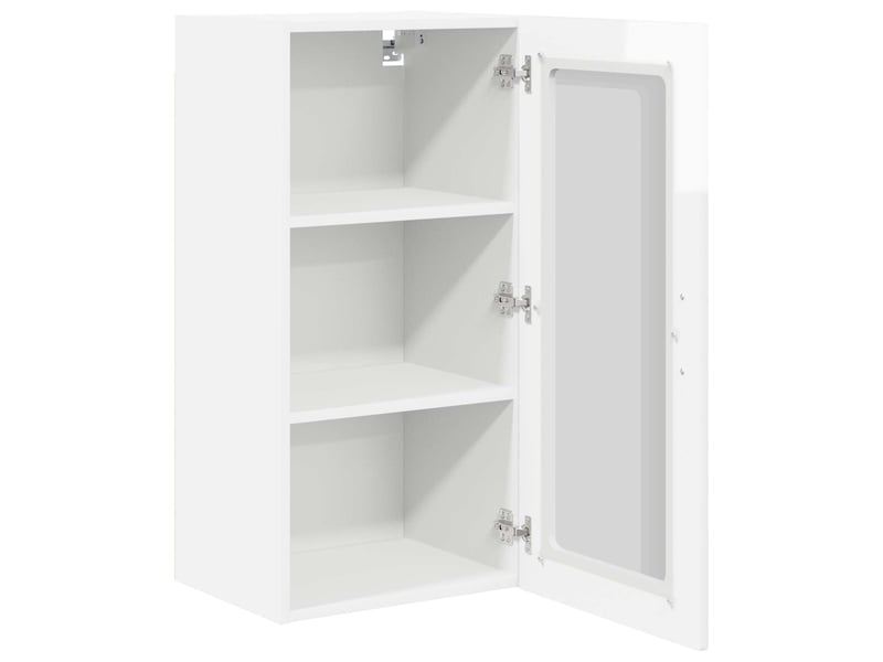  Meuble mural de cuisine, cabinet en verre mural 2 pcs blanc brillant shl7888  - Conforama E