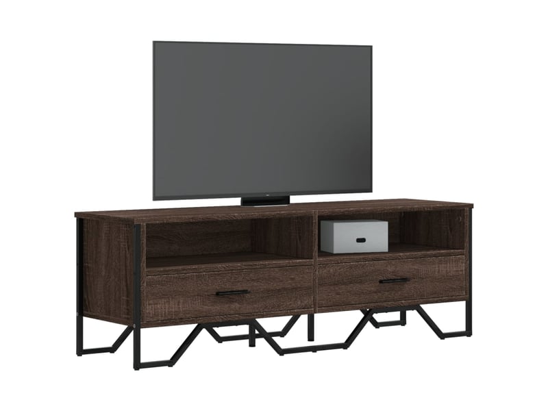  Meuble tv - banc tv - meuble de rangement chêne marron 122x34x41 cm bois d'ingénierie  - Conforama B