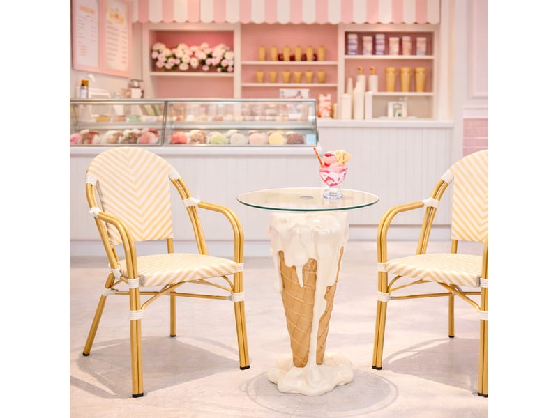  table de bar glace 48cm vanille kare design  - Conforama B