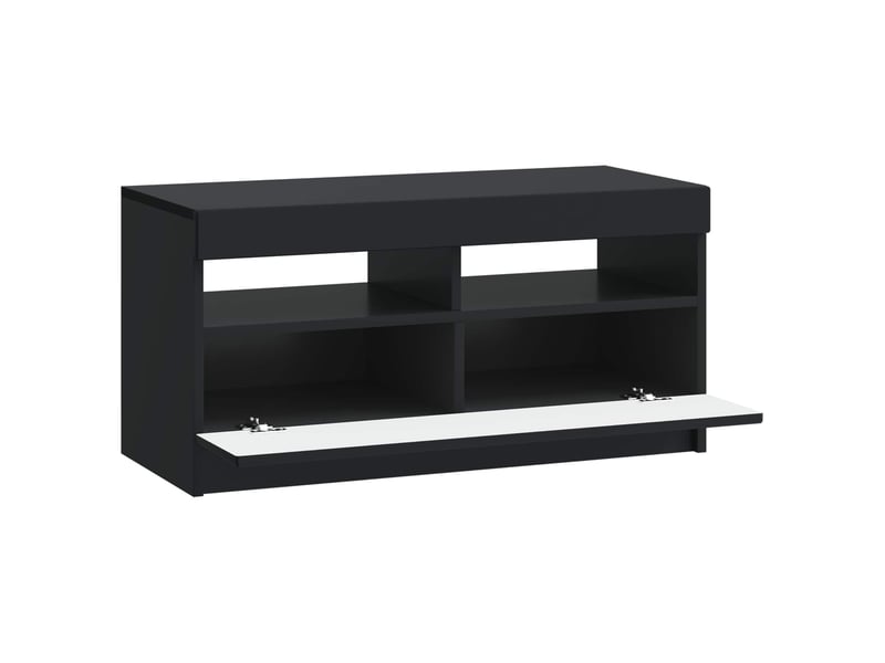  Meuble tv - banc tv - meuble de rangement led noir bois d'ingénierie  - Conforama E