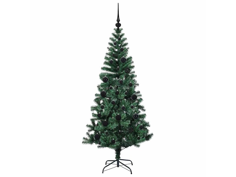 Sapin de noël artificiel, arbre de noël pré-éclairé vert 150 cm pvc et métal shl3262 - Conforama D