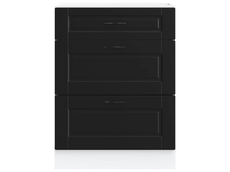 Meuble de rangement, meuble bas de cuisine en bois d'ingénierie noir shl6523 - Conforama D