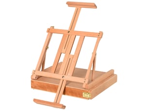 Chevalet de table pliable en hêtre avec tiroir et poignée 42x36x12.5 cm