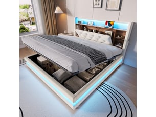 Lit coffre 140x200 cm OOIILLEE   coloris beige