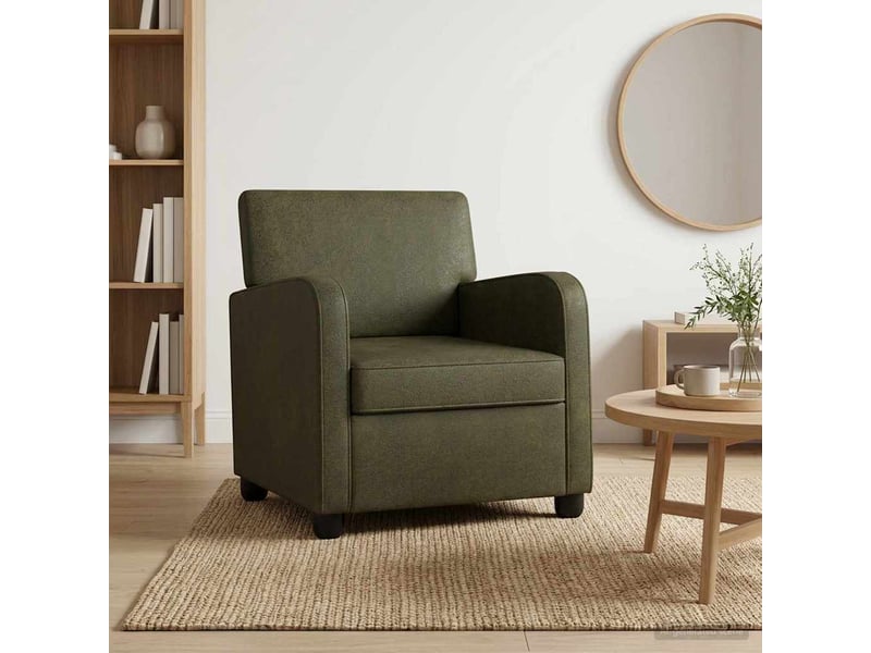  Vidaxl fauteuil vert armée simili daim  - Conforama B