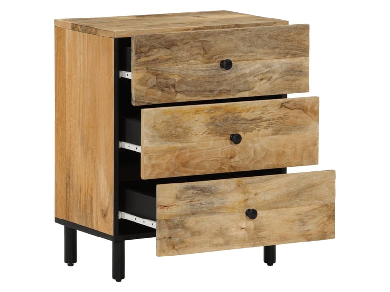  Table de chevet - cabinet de chevet - table de nuit 50x33x60 cm bois de manguier massif  - Conforama A