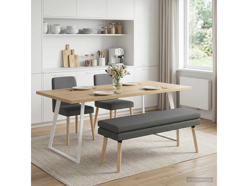  Banc d'entrée, banc à double couche gris foncé 110x40x47 cm tissu  - Conforama C