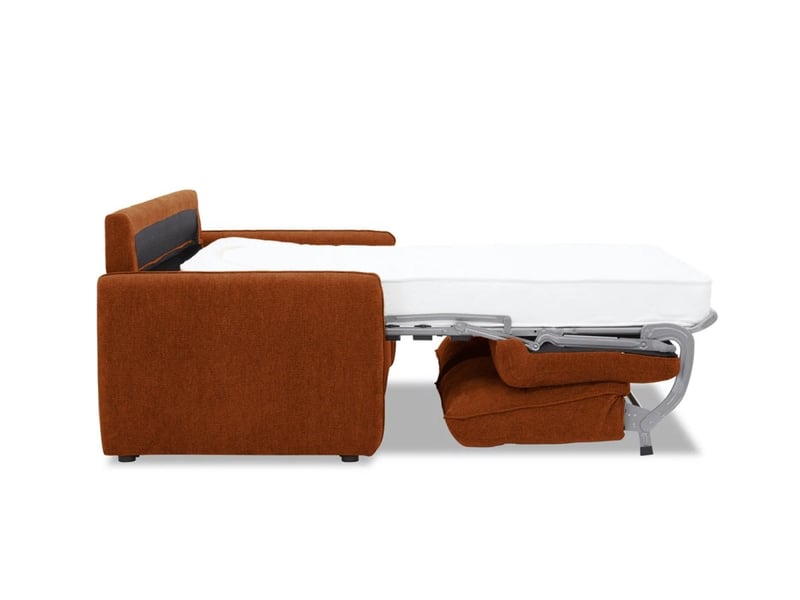 Canapé convertible express 3 places matelas 15 cm en tissu texturé terracotta adilio KF8509-2P-TERRA - Conforama E