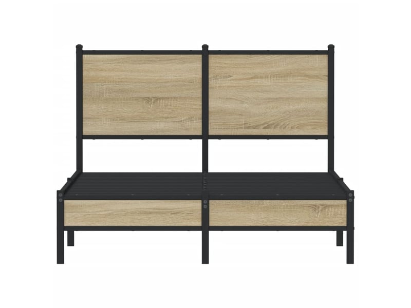  Lit double- lit adulte -  cadre de lit en métal sans matelas chêne sonoma 120x190 cm  - Conforama D