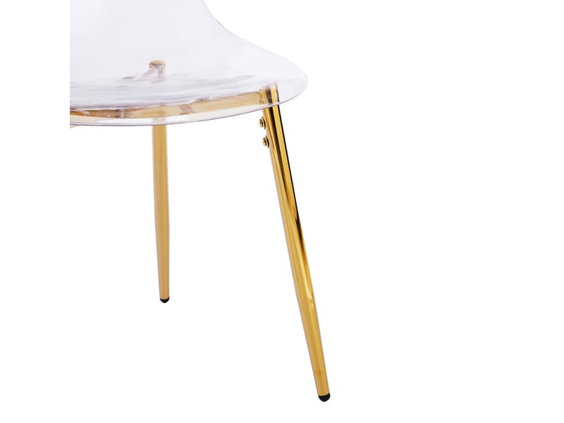  Ensemble table et 4 chaises de salle à manger en velours, pieds métal doré, style moderne et raffiné  - Conforama D