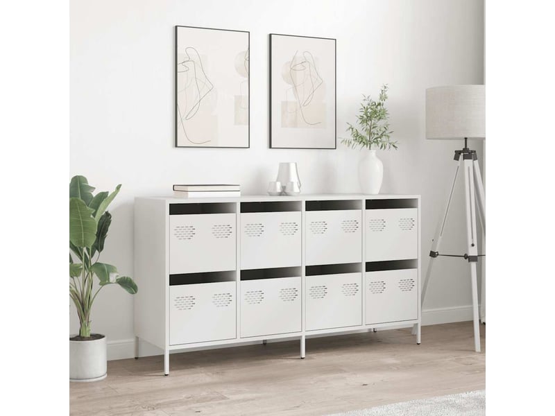  Buffet - bahut - meuble de rangement blanc 135x39x73,5 cm acier laminé à froid  - Conforama C