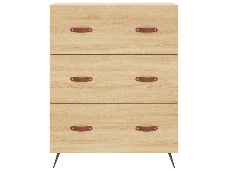  Commode chambre adulte, armoire à tiroirs chêne sonoma 69,5x34x90 cm bois d'ingénierie  - Conforama E