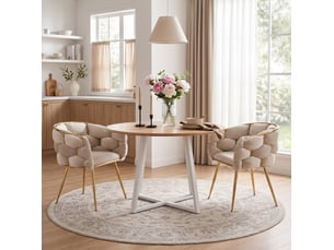 Fauteuil fixe <strong>BEAOK</strong> <strong></strong> Velours beige vendu Par paire