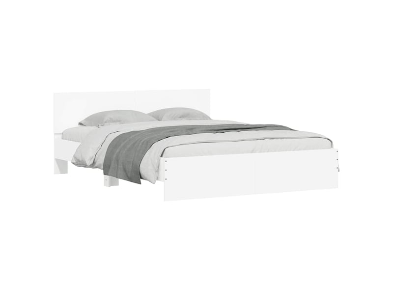 Lit double- lit adulte - cadre de lit avec led sans matelas blanc 160x200 cm - Conforama B
