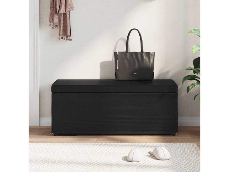 Tabouret bas, ottoman noir 101x41x40 cm  - Conforama C