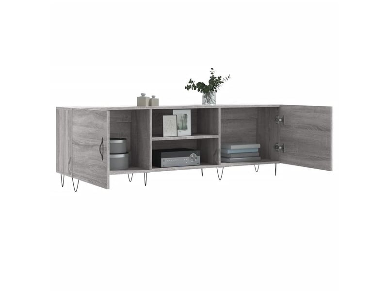  Meuble tv - banc tv - meuble de rangement sonoma gris 150x30x50 cm bois d'ingénierie  - Conforama D