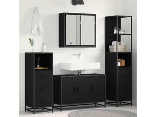 Ensemble de mobilier de salle de bain 3 pc chêne noir cf64355