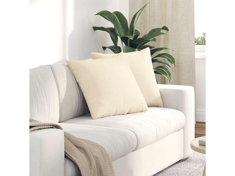  Lot de 2 coussins de canapé, coussins décoratifs crème 50 x 50 cm cf59046  - Conforama B