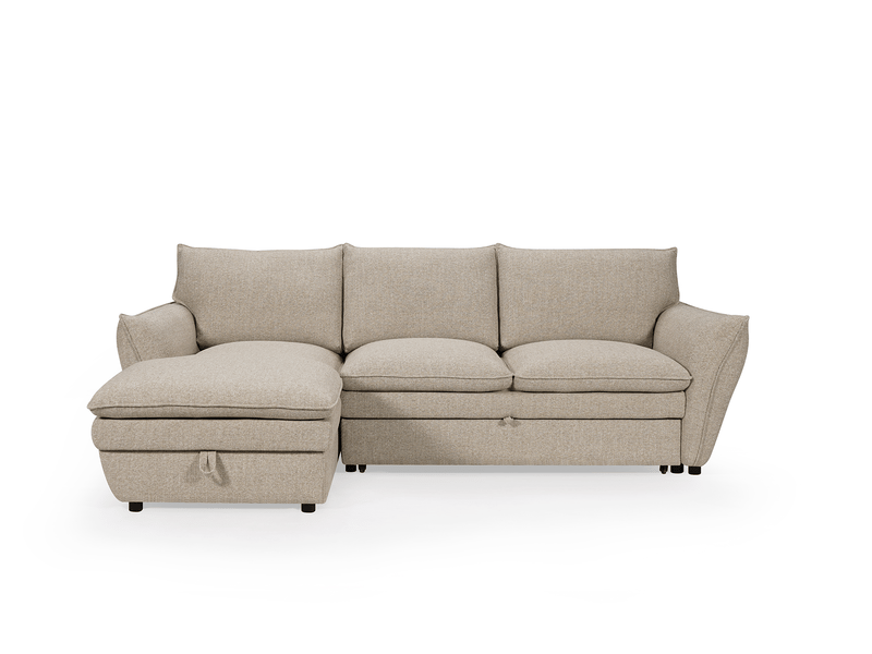  Canapé d'angle convertible avec coffre en tissu taupe capucine - angle gauche SF772-M2-TAU - Conforama A