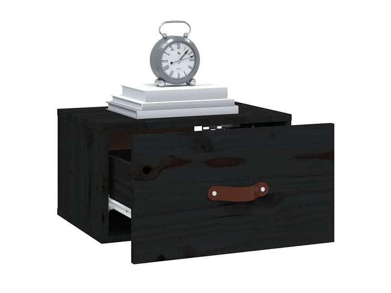  Lot de 2 table de chevet murales, table d'appoint noir 40x29,5x22 cm  - Conforama D