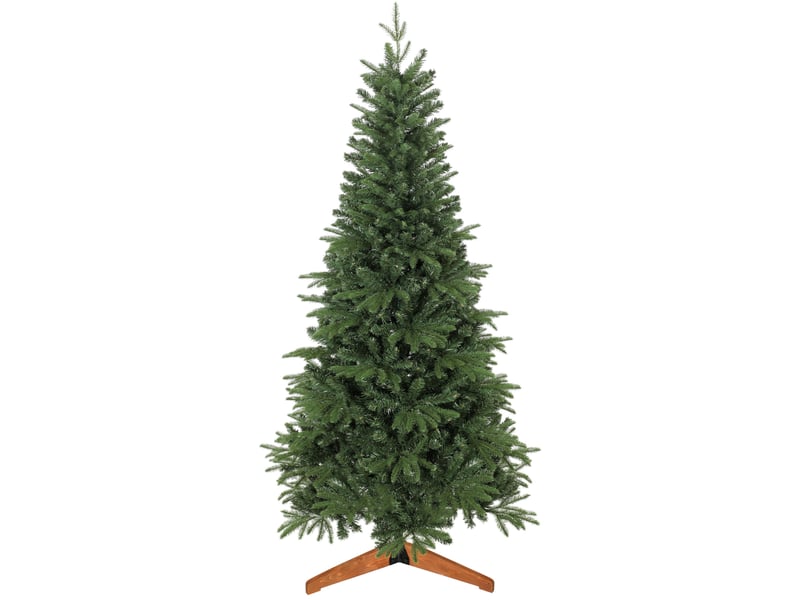 Sapin de noël artificiel 180 cm, arbre de noël, 1162 branches articulées en pe et pvc ignifuge, support en bois pliable - Conforama A
