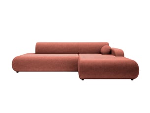 Canapé d'angle réversible convertible CASANOVA 4 places Tissu marron avec coffre de rangement