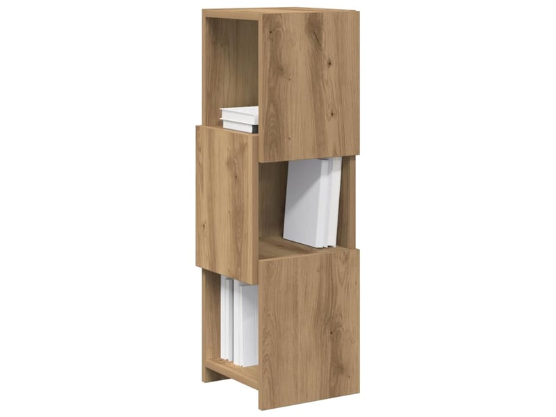 Meuble d'angle, meuble de rangement salon 25,5x25x80cm bois d'ingénierie chêne artisanal  - Conforama C