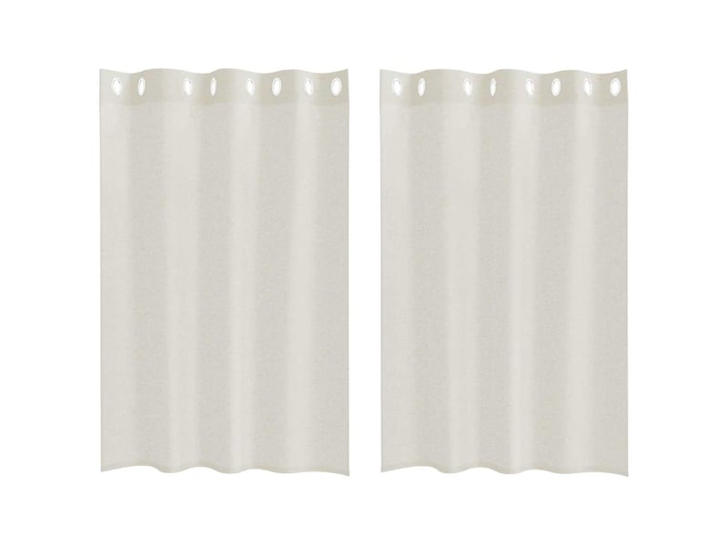 Lot de 2 rideaux en voile, voilage crème 140 x 140 cm polyester cf43893 - Conforama A