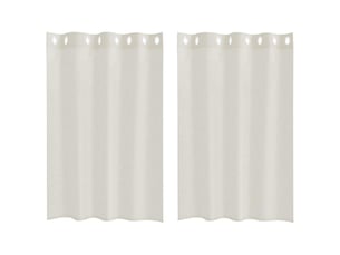 Lot de 2 rideaux en voile, voilage crème 140 x 140 cm polyester cf43893