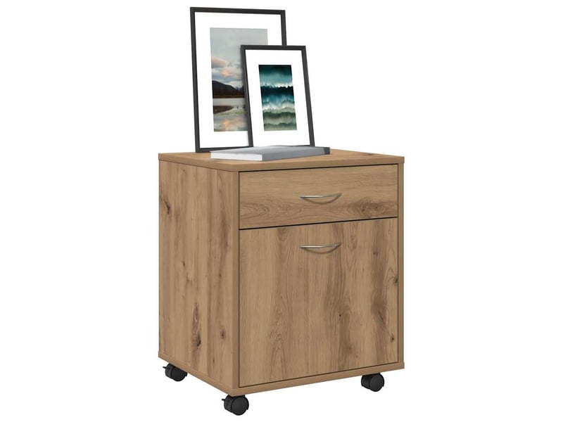  Armoire de rangement roulante chêne artisanal 45x38x54 cm bois d'ingénierie  - Conforama D