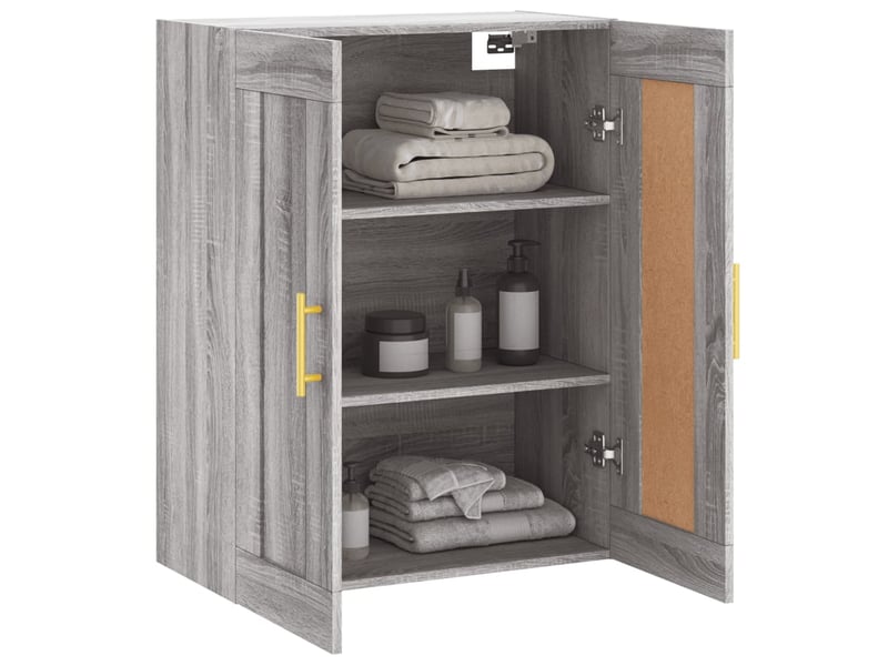  Armoire murale sonoma gris 69,5x34x90 cm bois d'ingénierie  - Conforama E