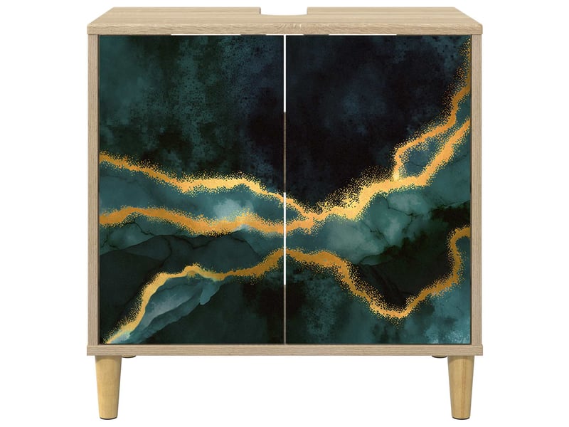  Armoire de salle de bain, meuble de rangement wijhe sonoma 60x40x60 cm  - Conforama E