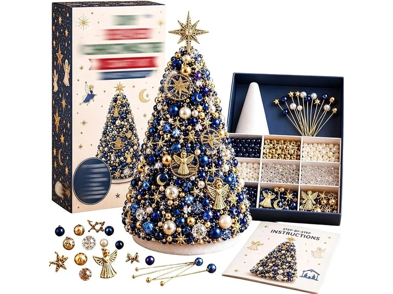  Kit diy de sapin de noël en perles – activité manuelle créative à réaliser soi-même-style 1  - Conforama B