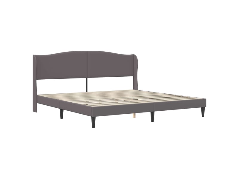  Lit double- lit adulte -  cadre de lit avec tête de lit gris 180 x 200 cm simili cuir  - Conforama B