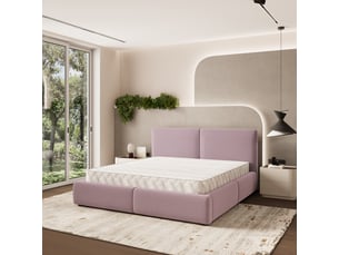 Lit coffre 180x200 cm <strong>MASSENO</strong> <strong></strong> coloris rose