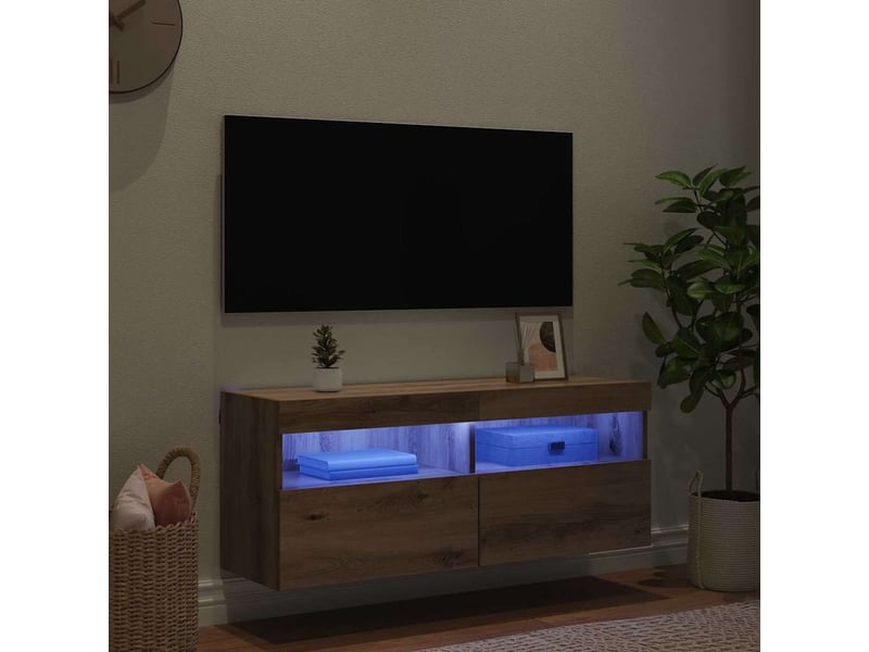  Meuble tv - banc tv - meuble de rangement mural 100 x 30 x 40 cm chêne artisanal  - Conforama E