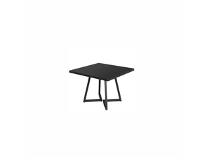 Table de salle à manger carrée avec plateau mdf et structure en métal, style industriel, pour cuisine et salon, 80 cm de côté