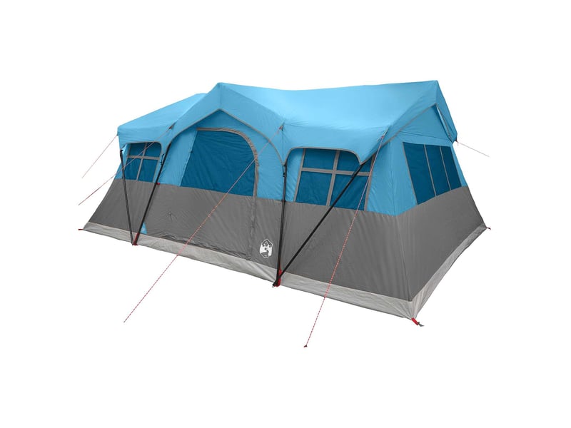  Tente de camping, tente familiale bleu 10 personnes polyester et acier  - Conforama C