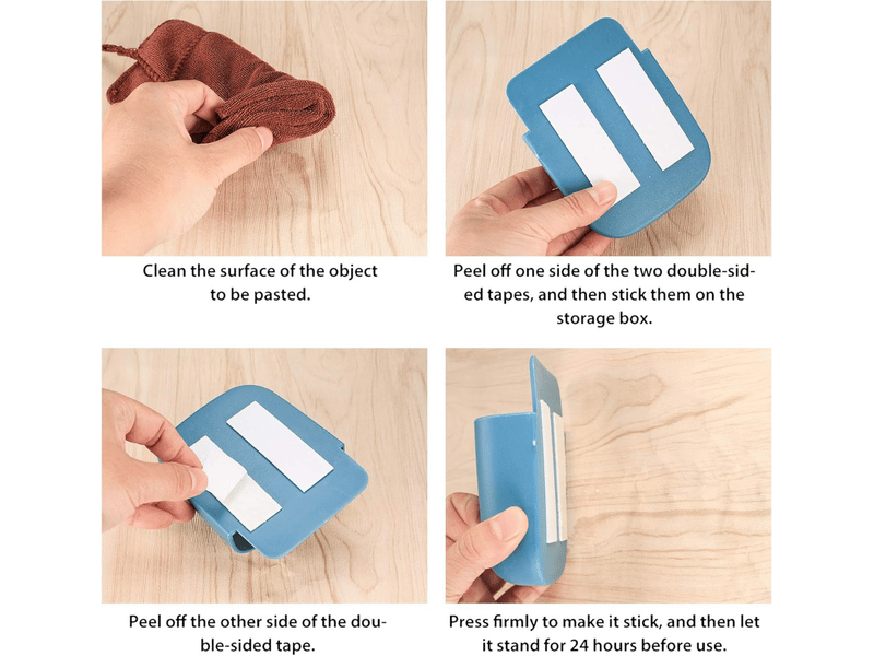 Lot de 3 supports muraux pour télécommande, organiseur de chargement de téléphone sans trou, conteneurs de rangement(bleu) - Conforama D