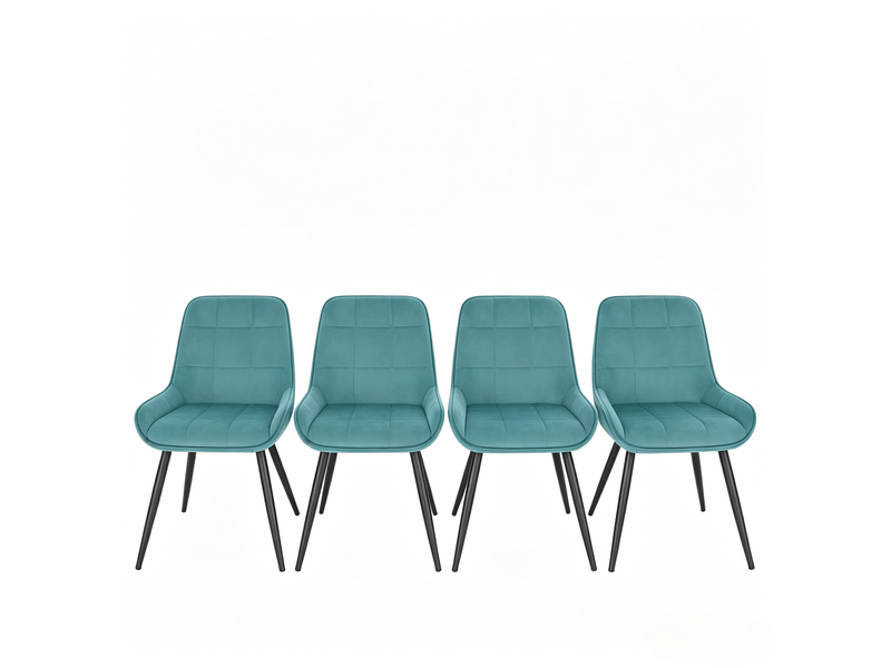  Chaise de salle à manger siège haut rembourré chaise de cuisine fonctionnelle style élégant ensemble de 4 pièces  - Conforama A