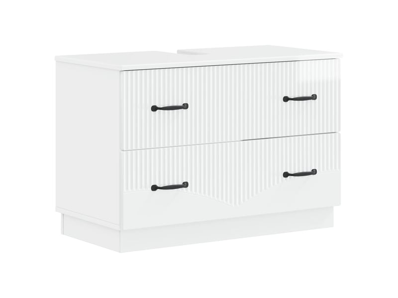 Ensemble de 2 meubles de salle de bain hoorn blanc brillant cf63174 - Conforama C