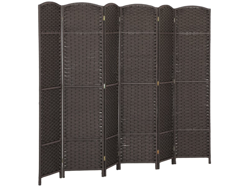  Paravent interieur en bois 6 panneaux 240 x 170 cm séparateur de pièce pliable pour salon, naturel, chambre à coucher  - Conforama B