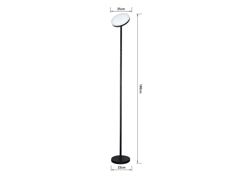 Lampadaire Métal 178 cm noir  - Conforama I