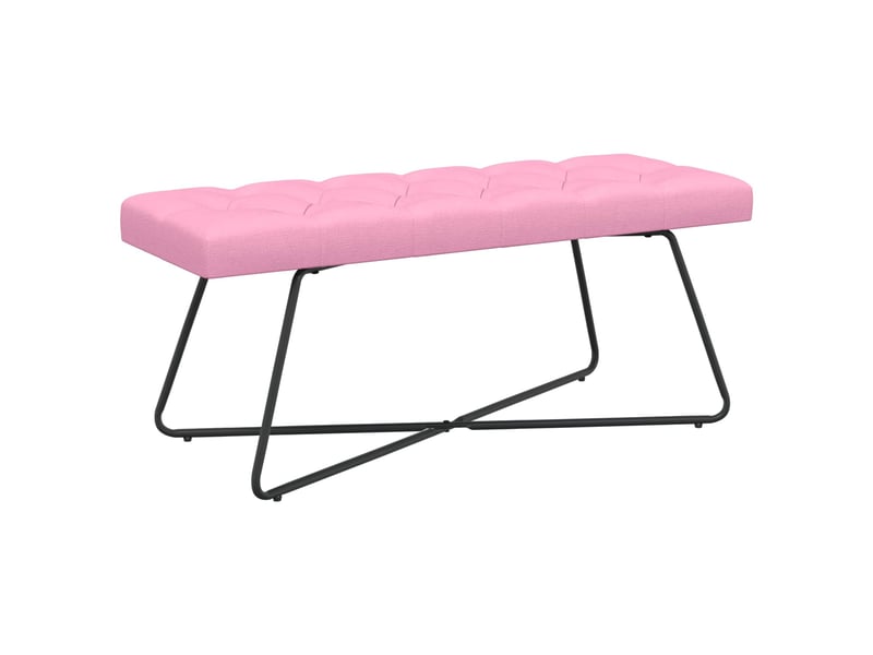  Banc chambre, banc de lit avec capitonnage bouton rose 110x40x46 cm tissu  - Conforama A