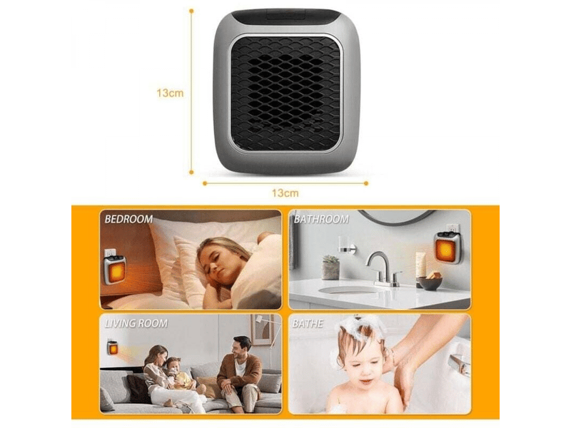  Chauffage soufflant intelligent en céramique avec chauffage électrique mural, 400 w, gris argenté FC-ZLS-04819MF - Conforama C