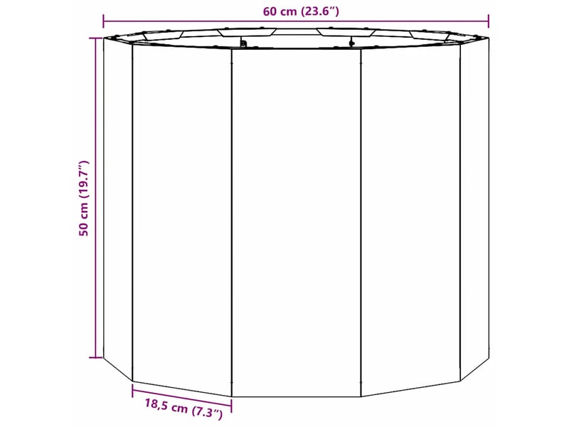 Jardinière ronde extérieure moderne 60 x 60 x 50 cm pratique et durable en acier galvanisé argent 02_0053004  - Conforama E